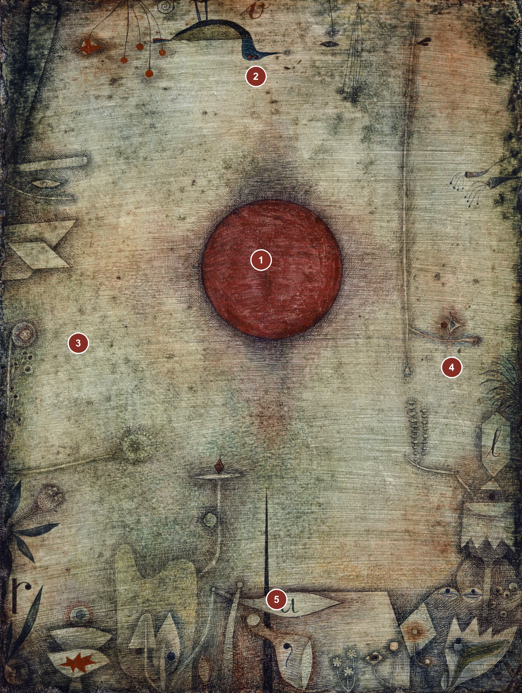 Numbered guide to 5 visual details in Ad marginem
